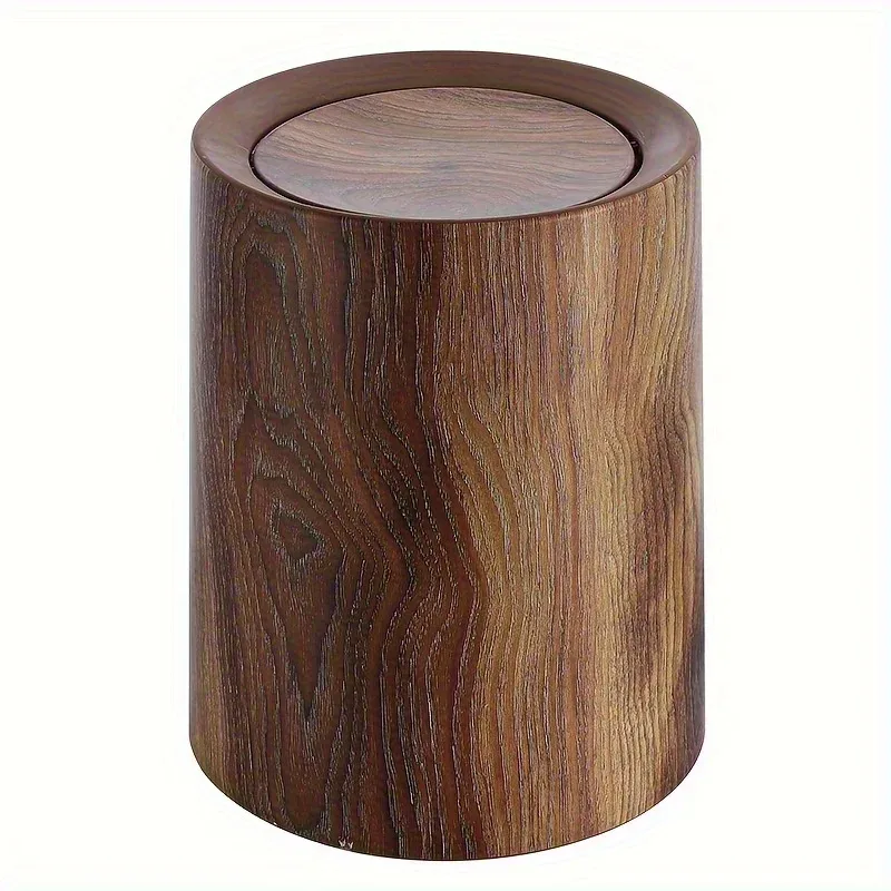 Poubelle design effet bois