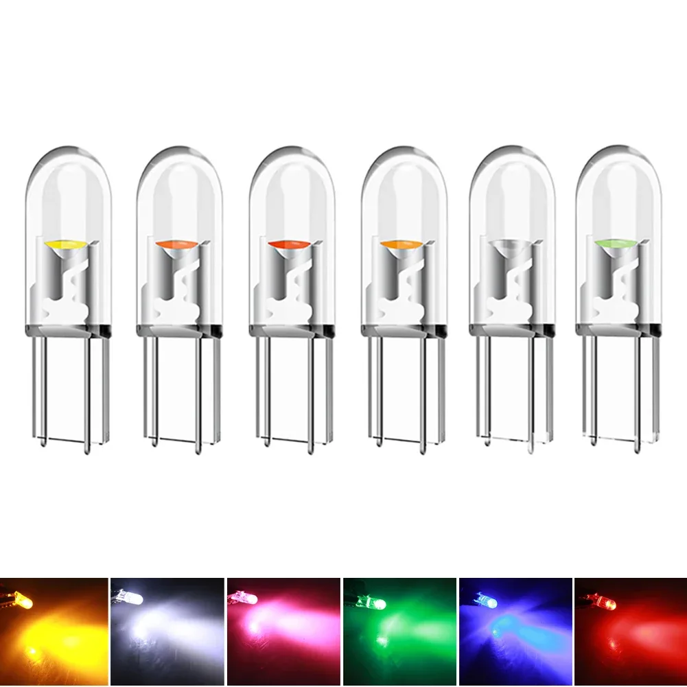 Lot de 10 ampoules LED T5 W3W pour tableau de bord et instruments - COB Canbus 12V - 7000K - Image 2