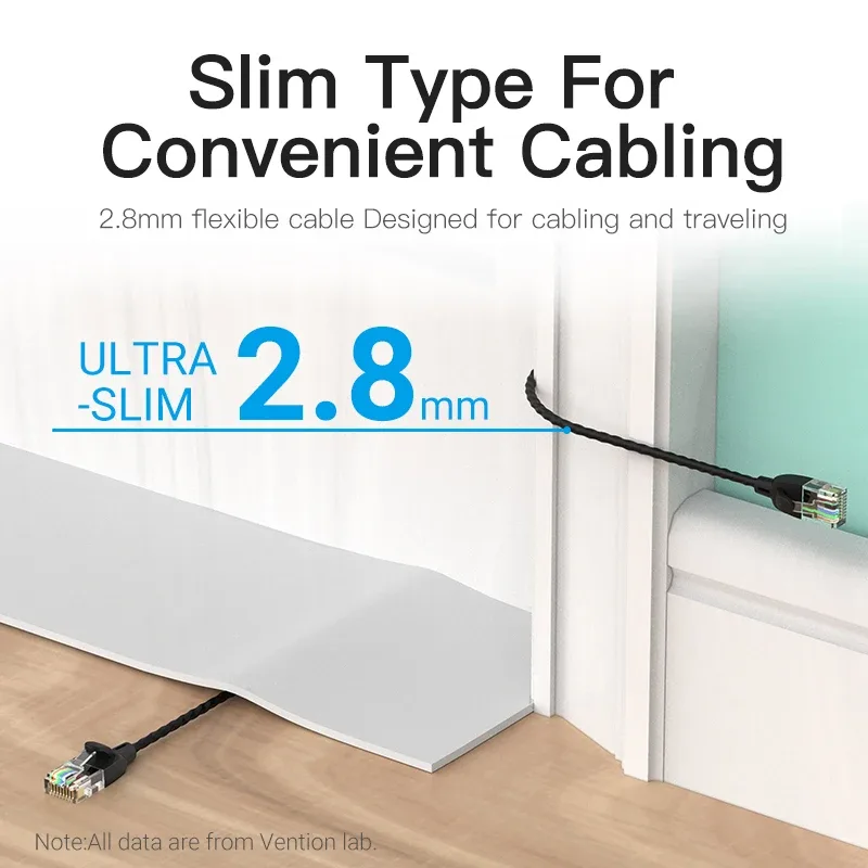 Câble Ethernet Vention Cat.6A RJ45 10 Gbps Ultra-fin - Image 4
