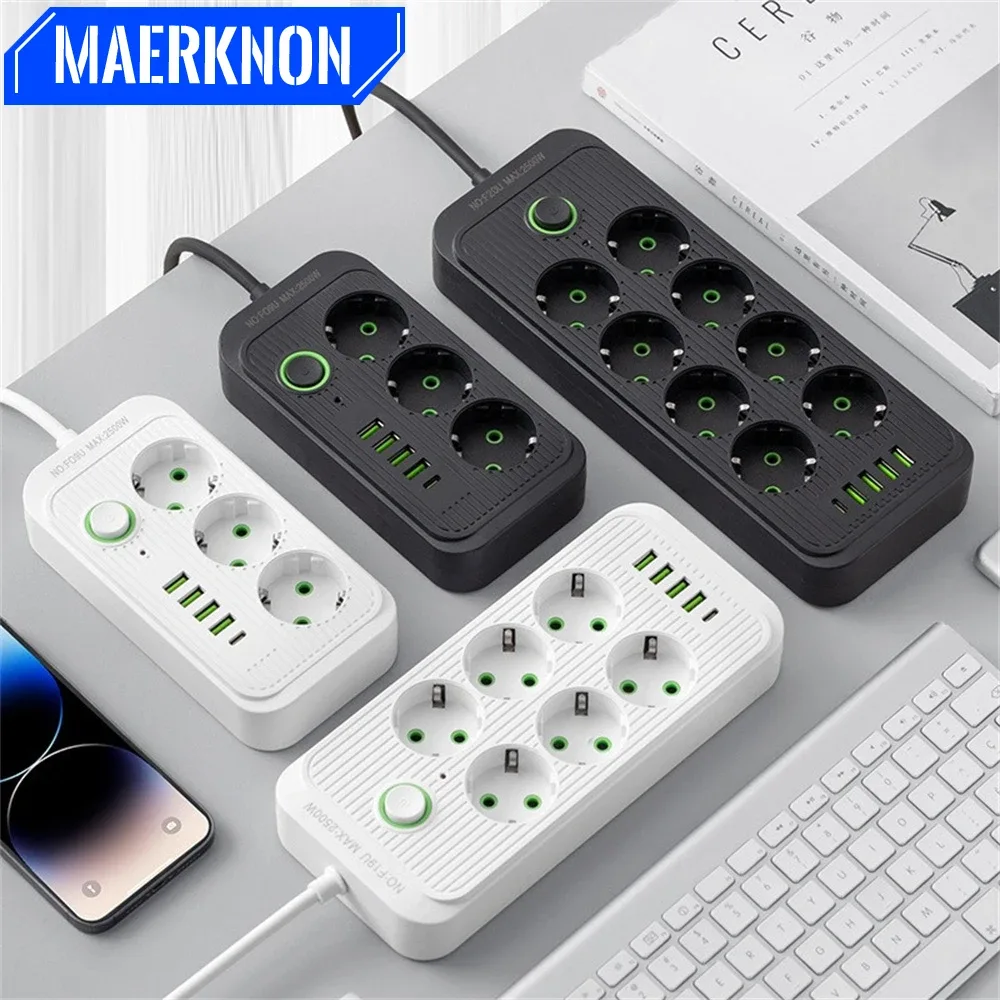 Multiprise Parafoudre avec 4 Ports USB, 1 Port USB-C et Câble de 2m - Image 1