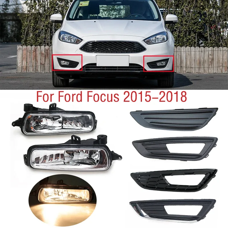 Phares antibrouillard et feux de jour DRL avec grilles pour Ford Focus MK3 (2015-2018) - Image 1