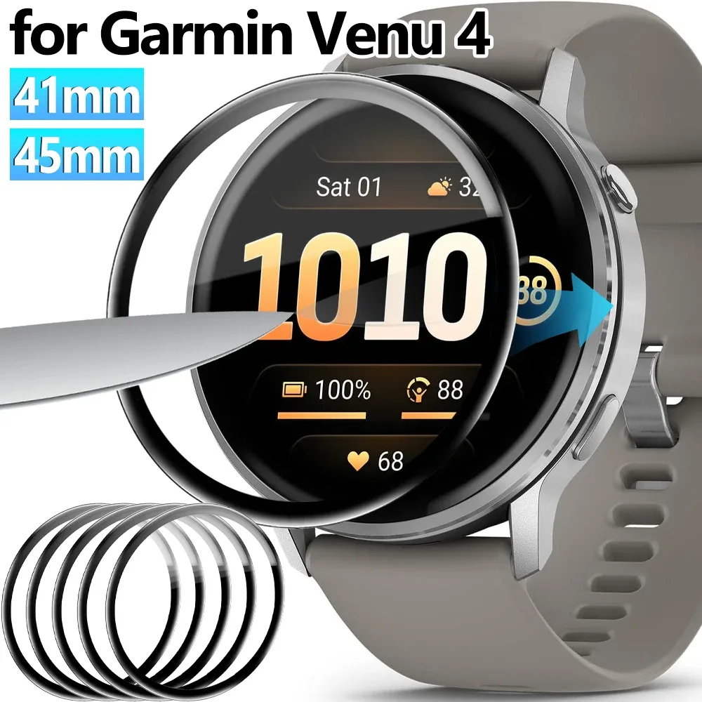 Film de protection d'écran flexible HD pour Garmin Venu 4 (41/45mm) - Anti-rayures - Image 1