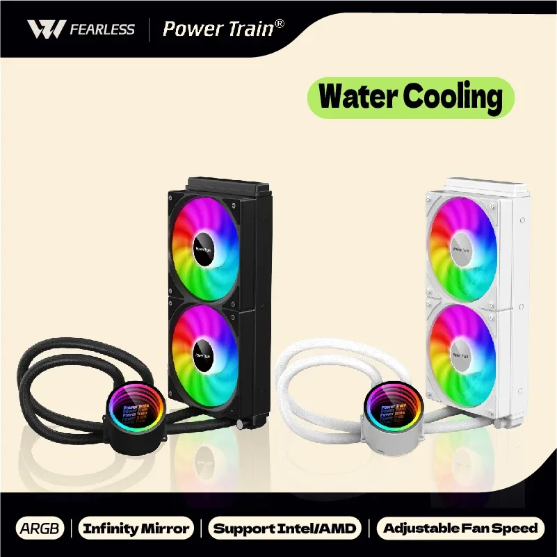Power Train DL-240A - Kit de refroidissement liquide CPU (AIO) ARGB 5V 3-Pin - Noir/Blanc - Image 1