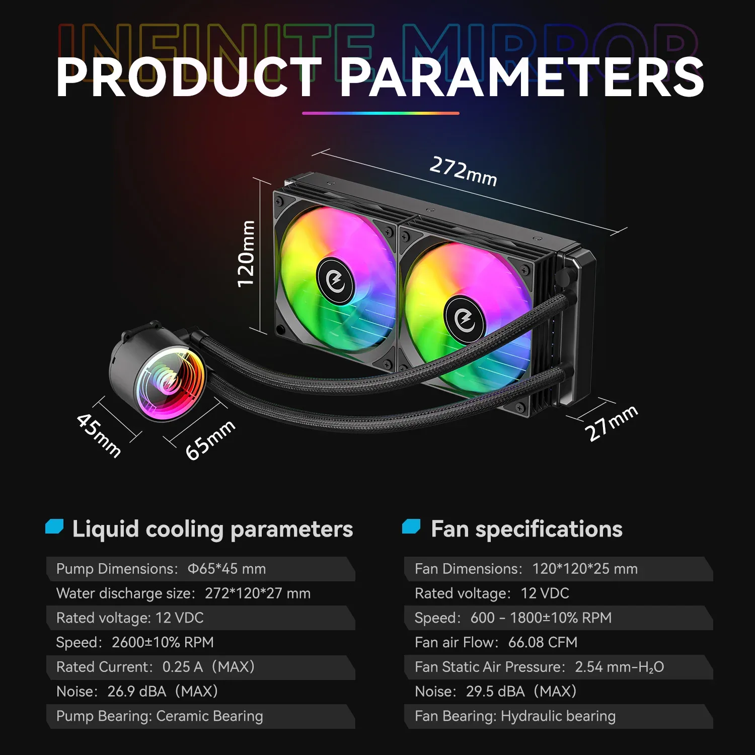 Power Train DL-240A - Kit de refroidissement liquide CPU (AIO) ARGB 5V 3-Pin - Noir/Blanc - Image 5