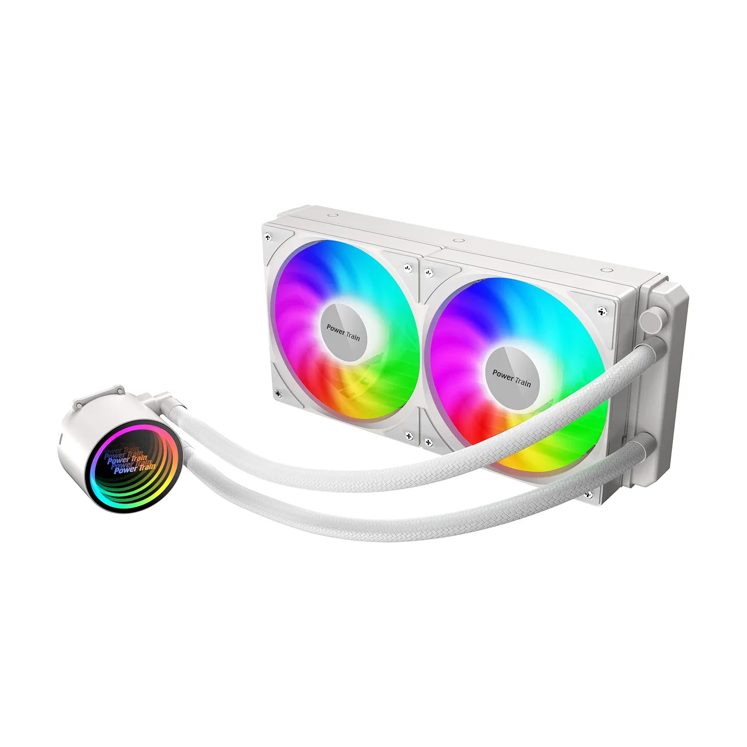 Power Train DL-240A - Kit de refroidissement liquide CPU (AIO) ARGB 5V 3-Pin - Noir/Blanc - Image 3