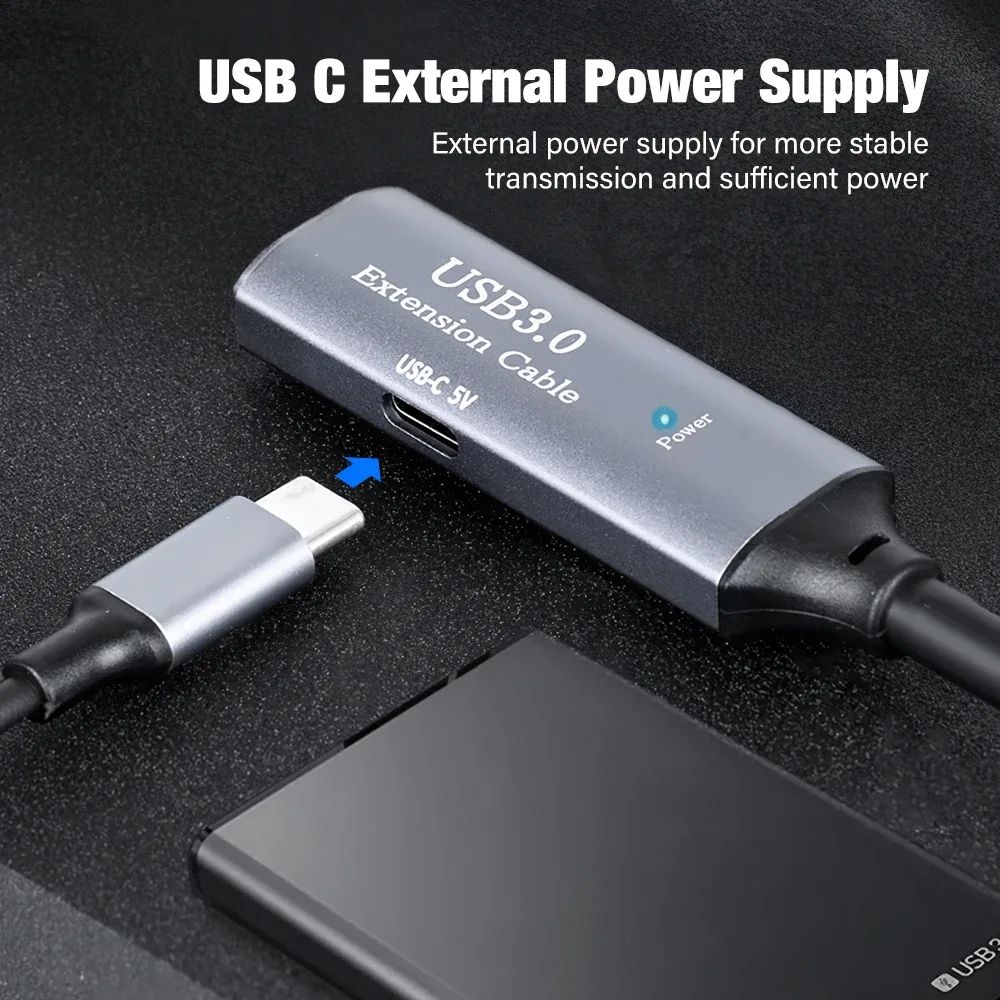 Câble de rallonge USB 3.0 actif avec amplificateur de signal, Mâle vers Femelle (10m-30m) - Image 4