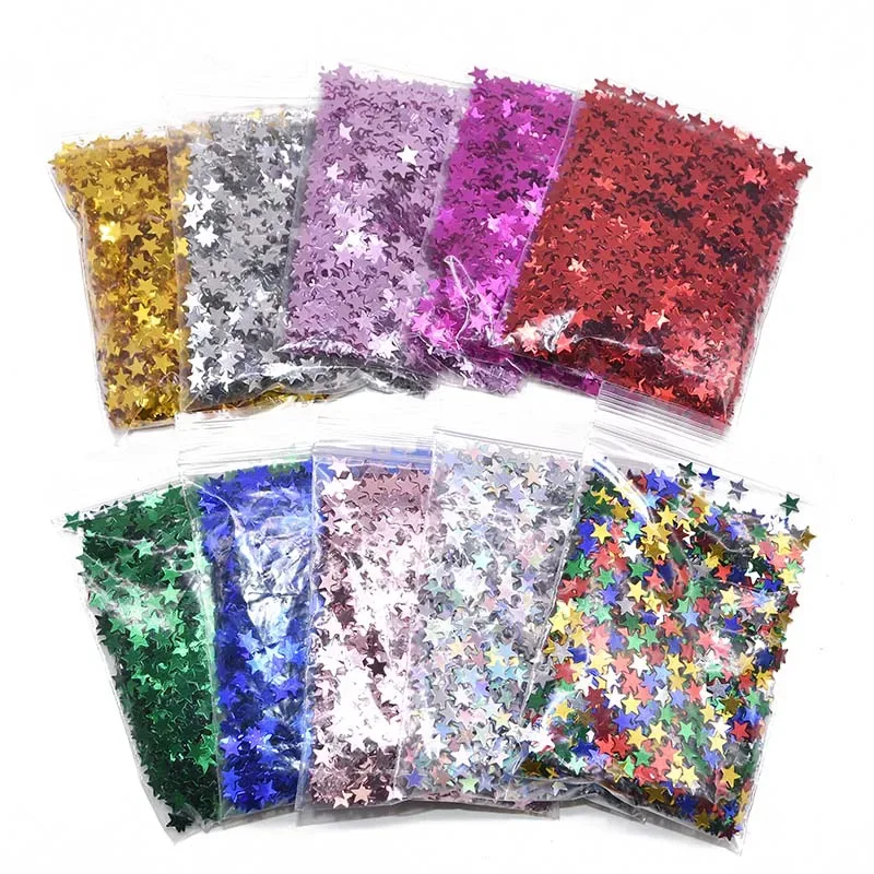 Confettis de table étoiles en acrylique (Or et Argent) - 15 g - Image 1