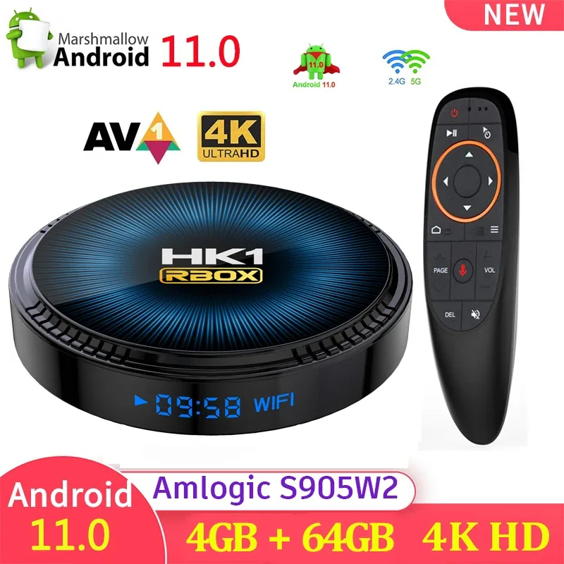 Boîtier Smart TV HK1 RBOX W2 - Android 11, Amlogic S905W2, 4K HDR+, WiFi Double Bande - Image 1