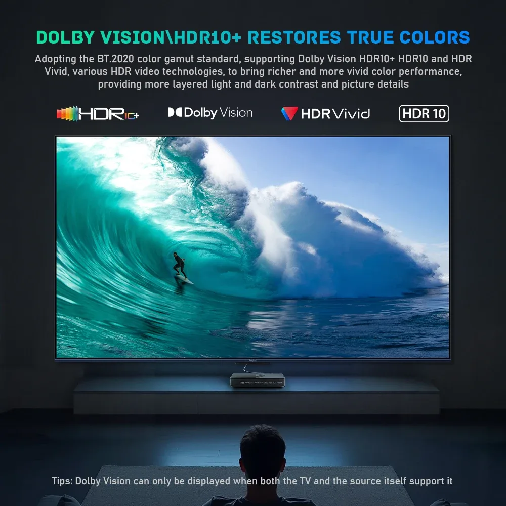 Boîtier TV Android 8K KINHANK K9 - Amlogic S928X-K, 4 Go / 64 Go, Dolby Vision & Atmos, HDR10+, WiFi 6, Lecteur Multimédia ISO BDMV - Image 4