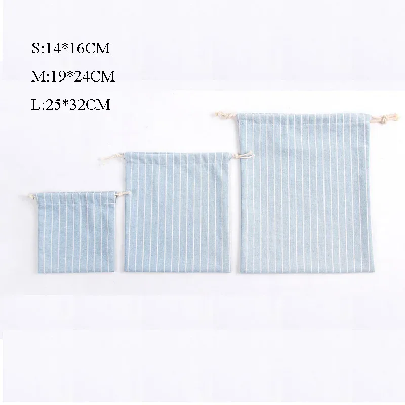 Pochette en coton et lin avec cordon de serrage 5
