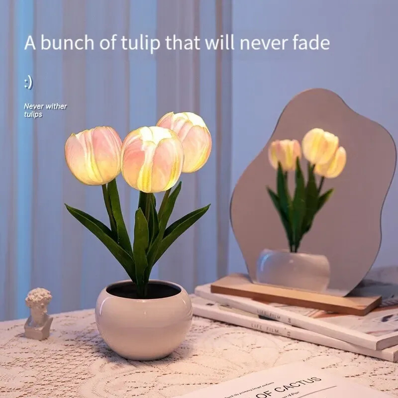 Veilleuse LED Tulipe - Lampe d'Ambiance pour Chambre et Chevet - Image 4
