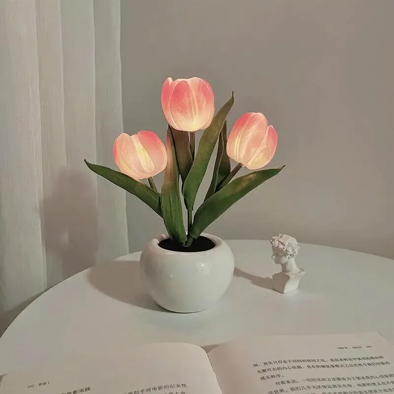 Veilleuse LED Tulipe - Lampe d'Ambiance pour Chambre et Chevet - Image 5