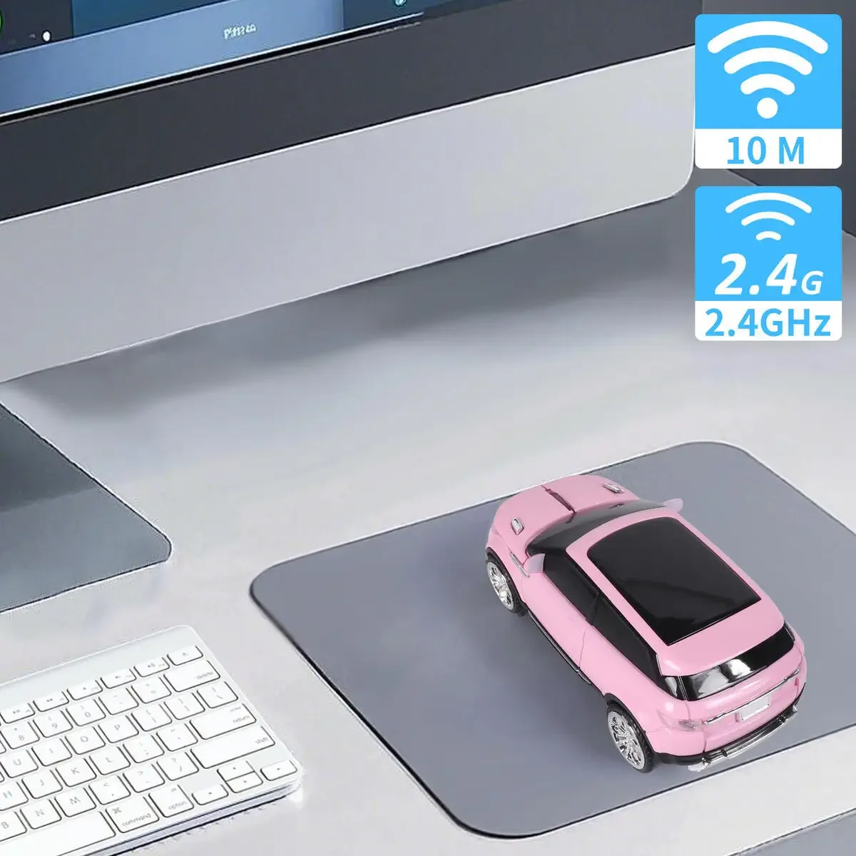 Souris optique sans fil en forme de voiture, ergonomique et silencieuse - Image 2