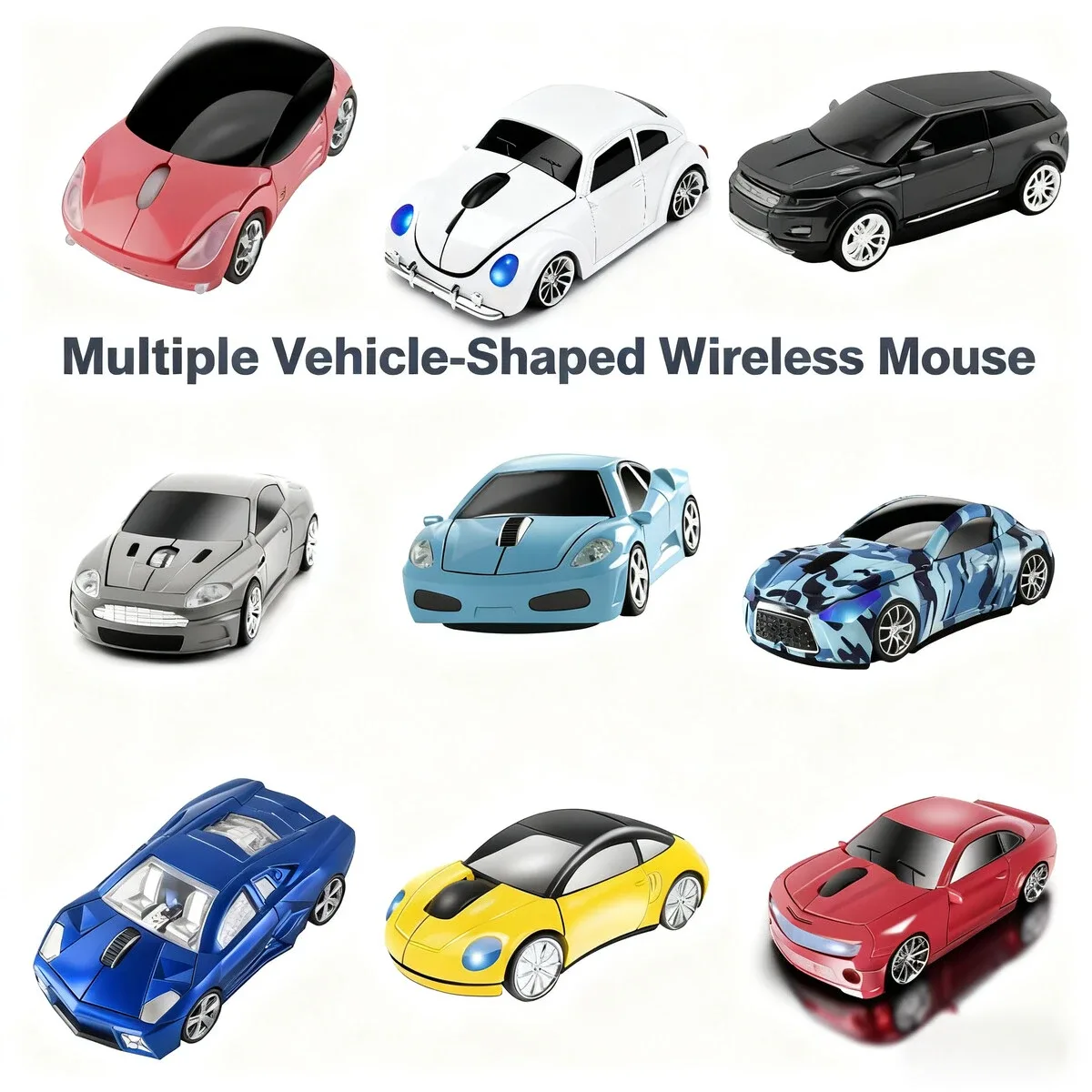 Souris optique sans fil en forme de voiture, ergonomique et silencieuse - Image 1