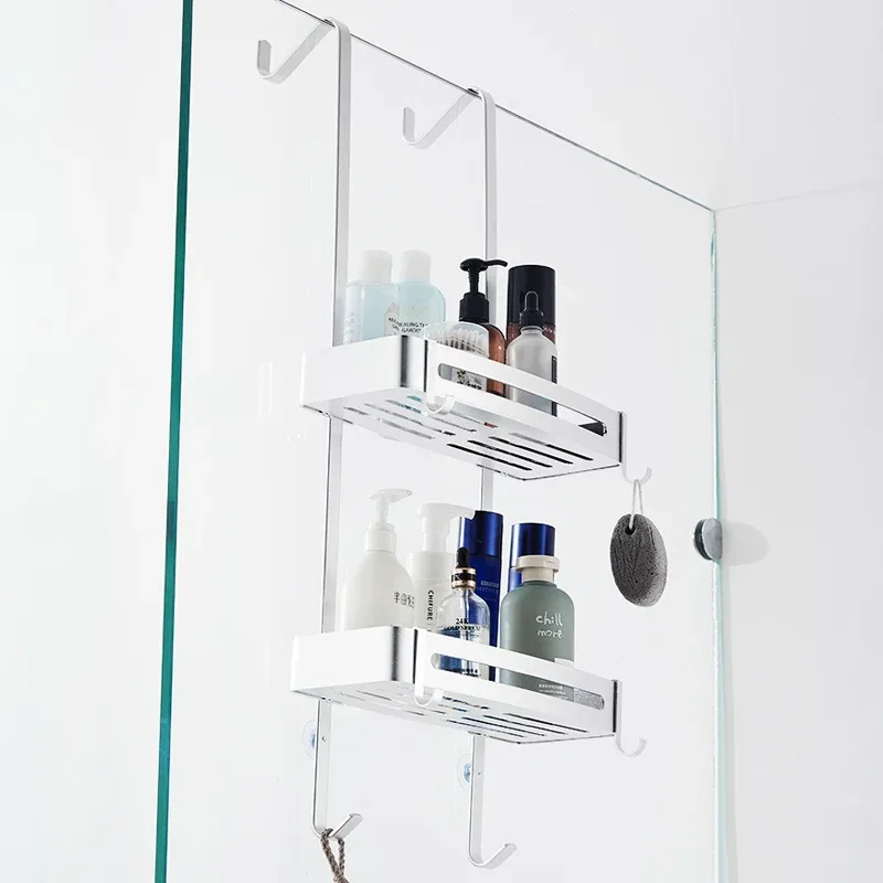 Étagère de salle de bain suspendue noire sans perçage EL5018 - Image 5