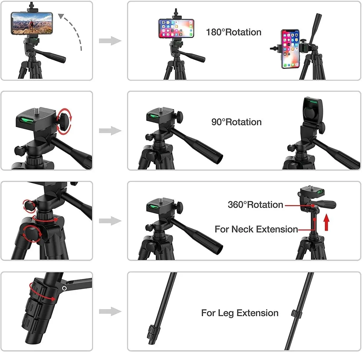 Trépied universel 100 cm pour smartphone avec télécommande Bluetooth - Image 2