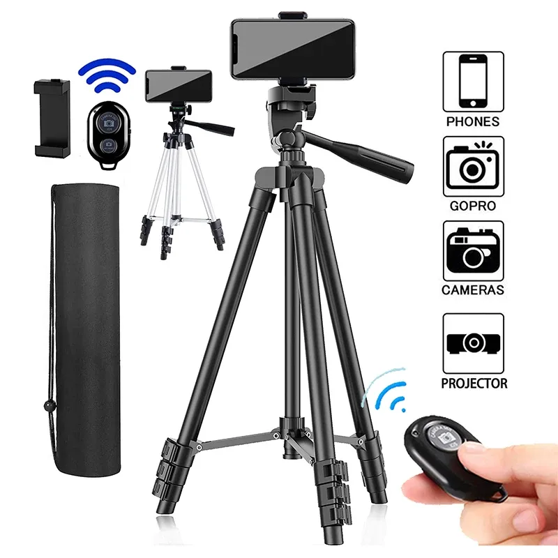 Trépied universel 100 cm pour smartphone avec télécommande Bluetooth - Image 1