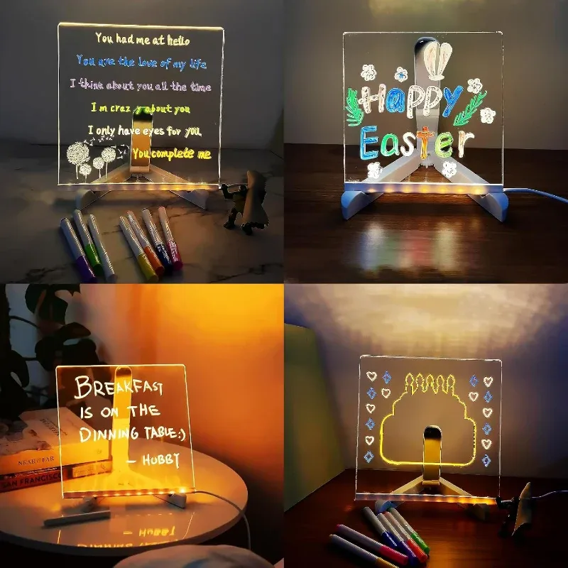 Tableau à dessin LED effaçable à 7 couleurs avec marqueurs et support - Image 6