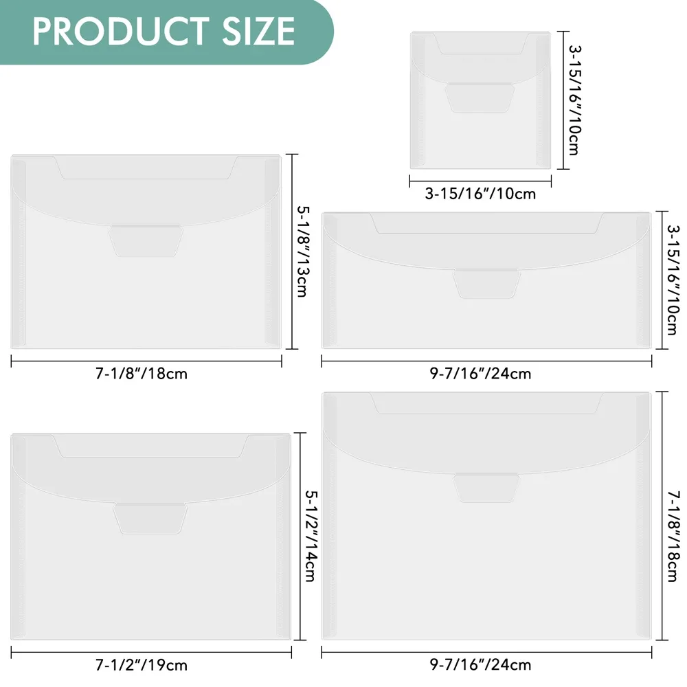 Lot de 10 pochettes de rangement transparentes pour tampons et matrices de découpe - Image 1