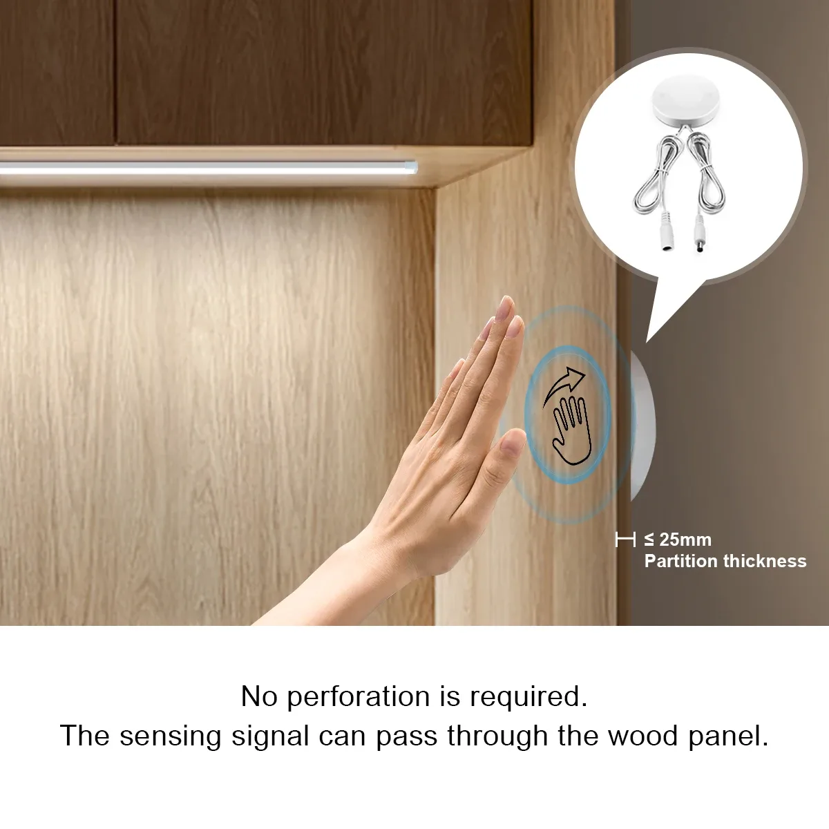 Ruban LED COB 24V pour éclairage sous meuble avec interrupteur tactile invisible - Image 2