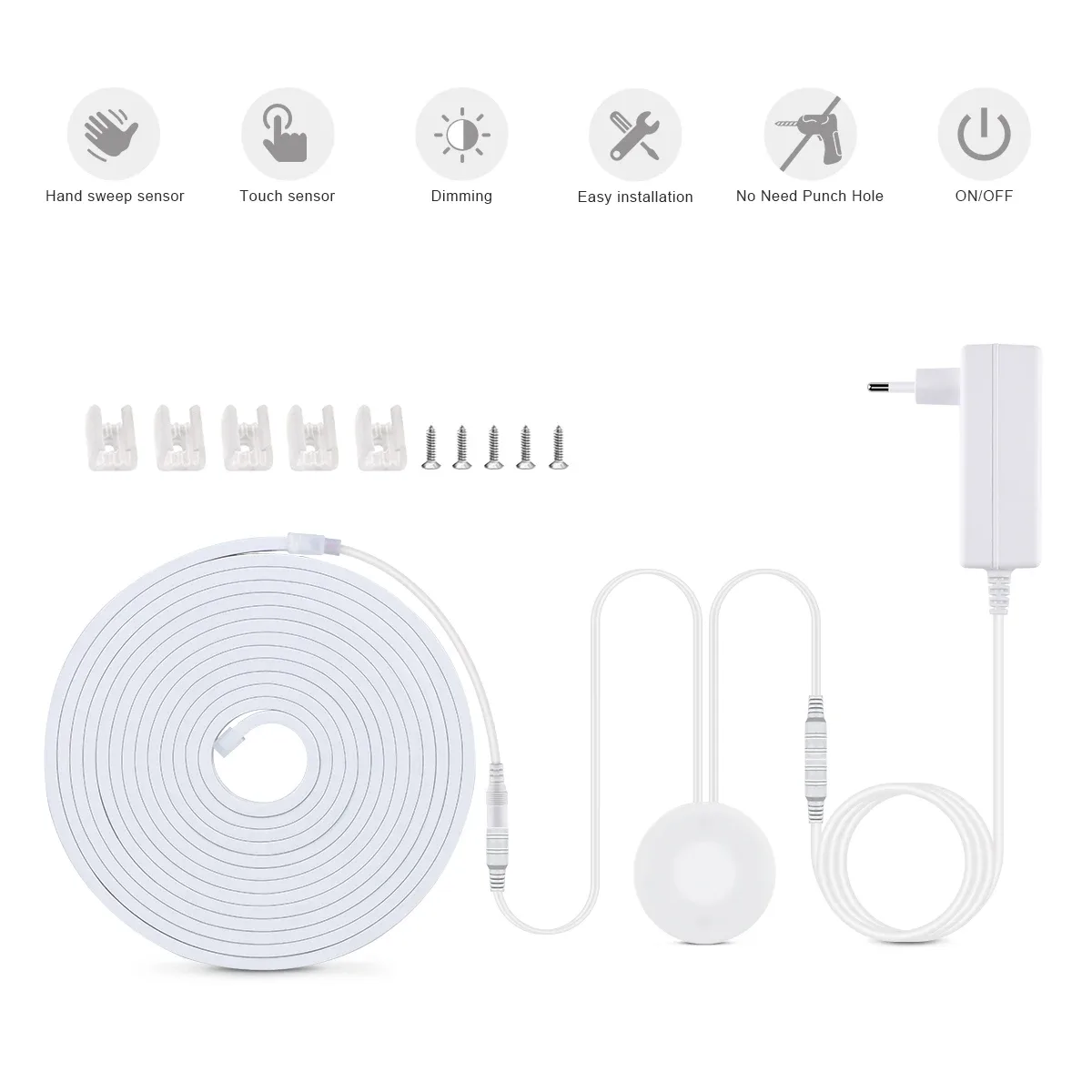 Ruban LED COB 24V pour éclairage sous meuble avec interrupteur tactile invisible - Image 5