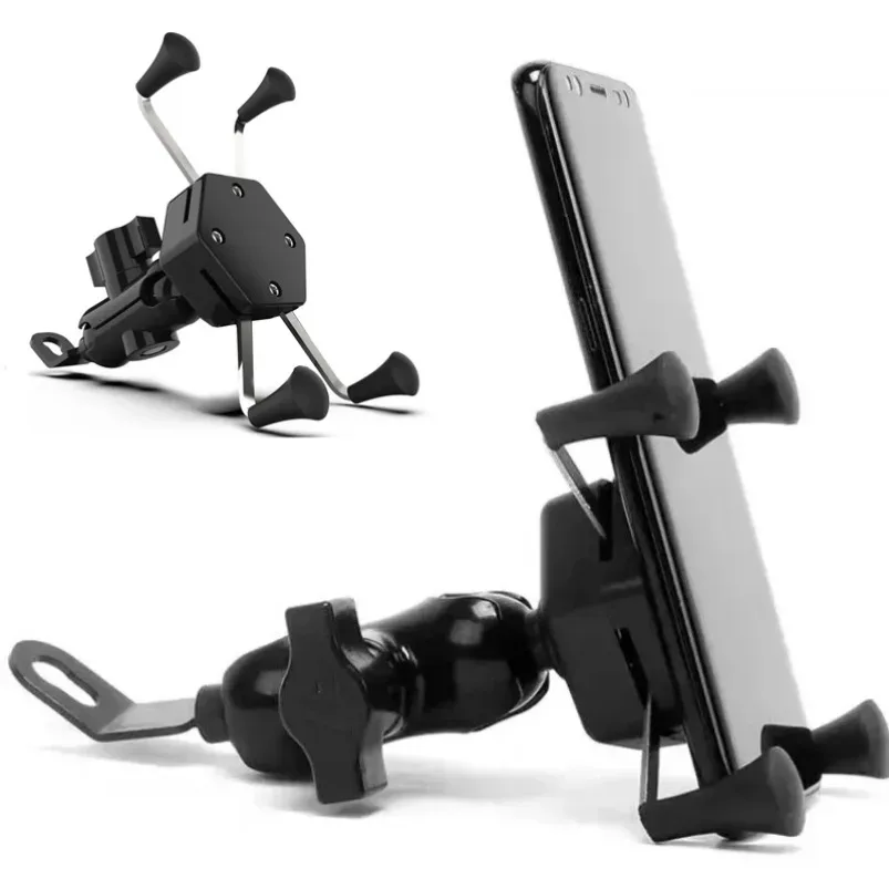 Support de téléphone pour moto anti-vibrations avec fixation rétroviseur et rotation 360° (3,5 à 7,0 pouces) - Image 2