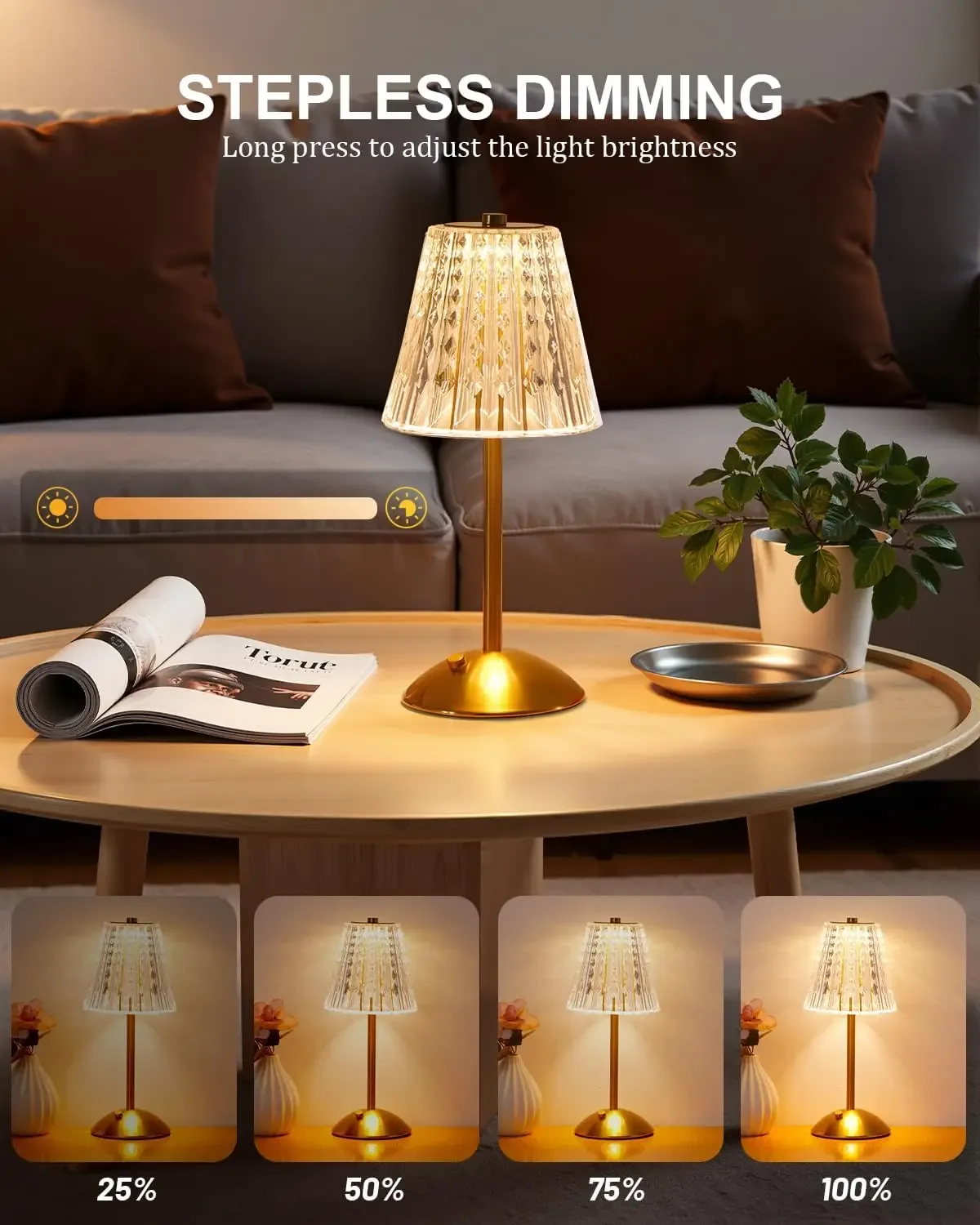 Lampe de table LED rechargeable avec variateur tactile - Image 2