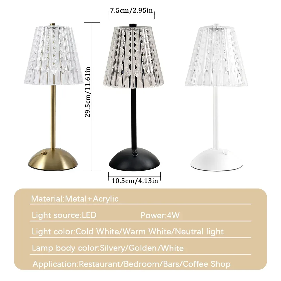 Lampe de table LED rechargeable avec variateur tactile - Image 5