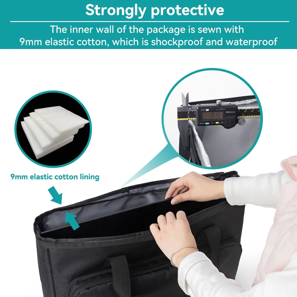 Sac de transport rembourré pour moniteur PC 24-32 pouces, imperméable et antichoc - Image 4