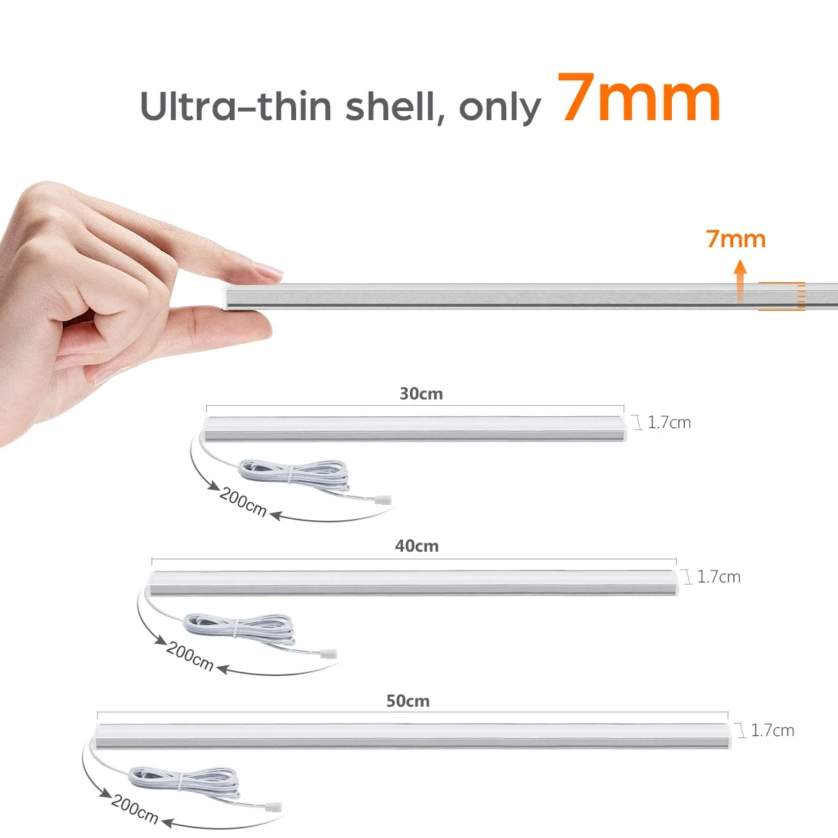 Réglette LED sans fil avec détecteur de mouvement et interrupteur tactile - Éclairage sous-meuble pour cuisine - Image 4