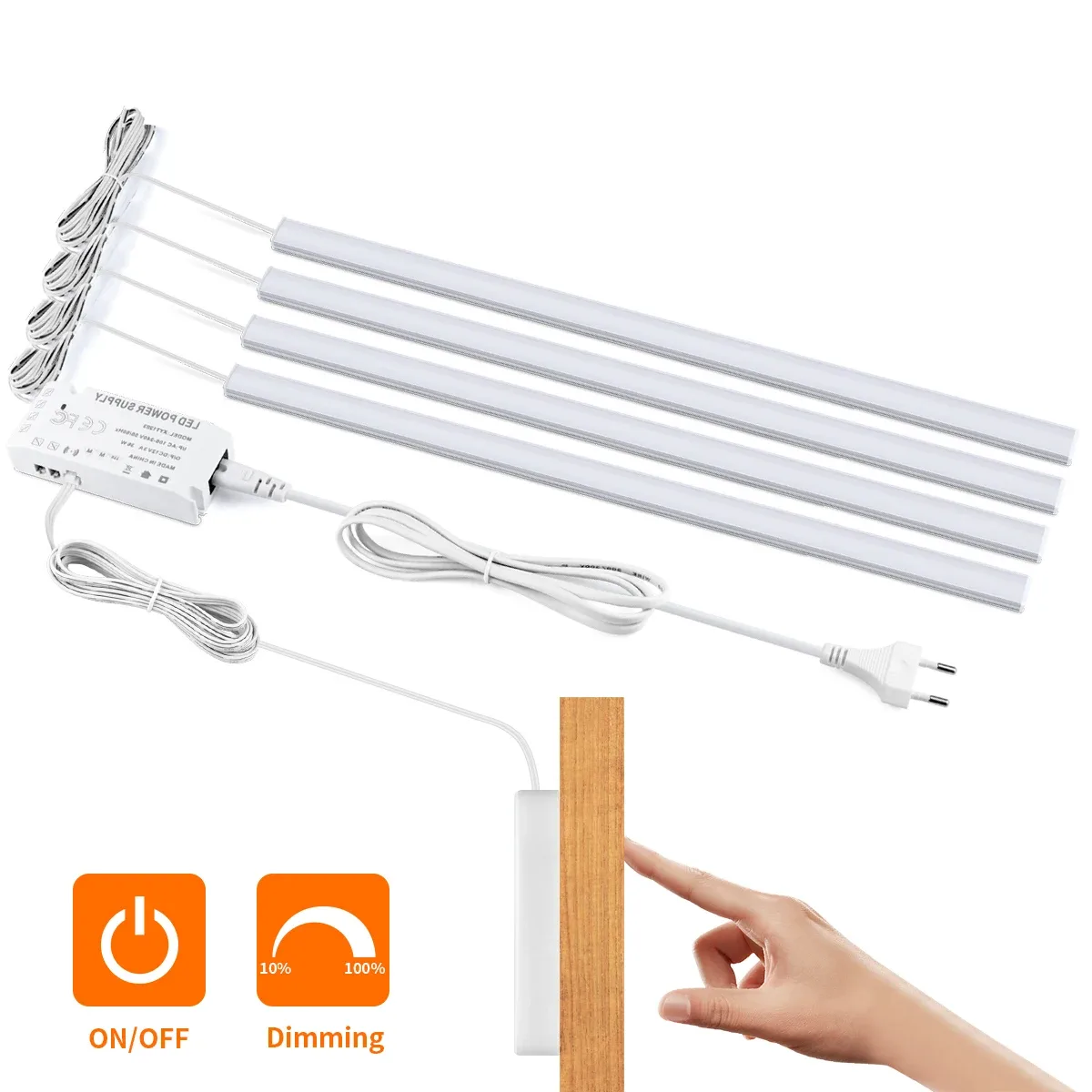 Réglette LED sans fil avec détecteur de mouvement et interrupteur tactile - Éclairage sous-meuble pour cuisine - Image 1