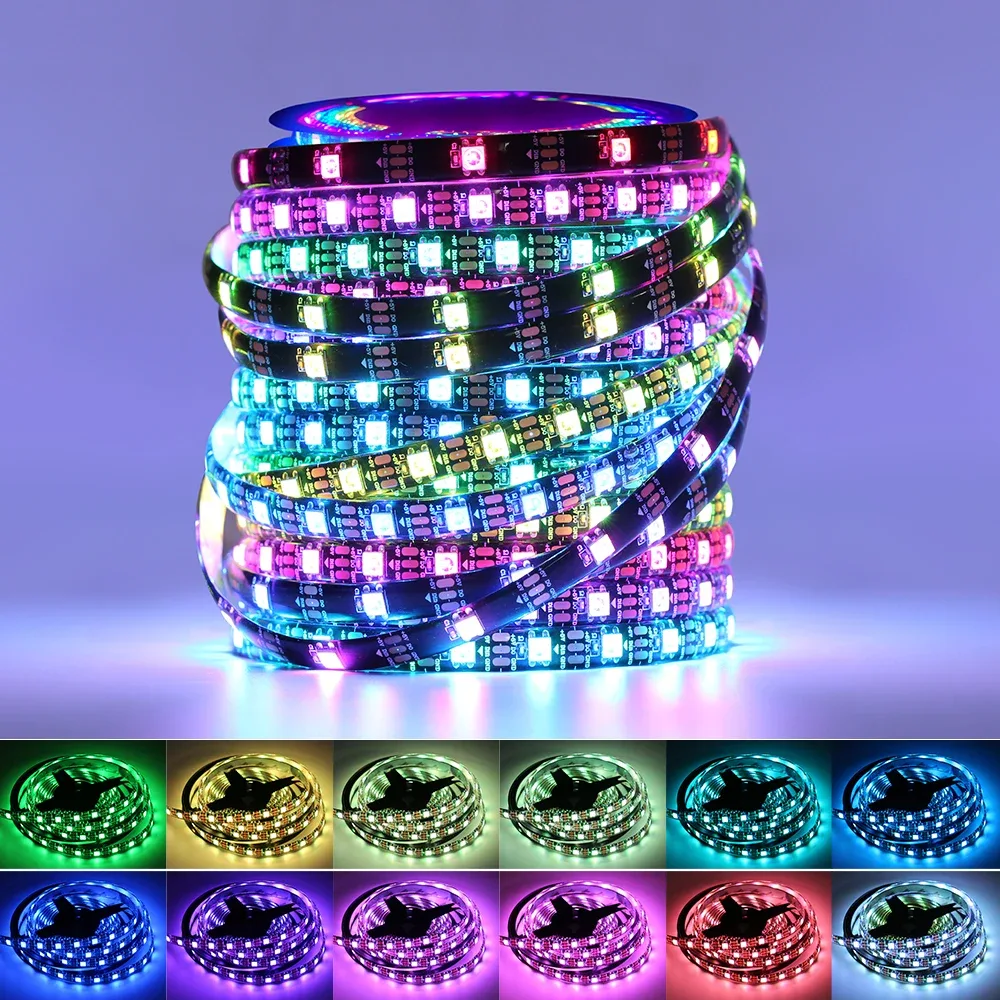 Ruban LED RGBIC Adressable WS2812B 5V USB - 30/60 LED/m - IP30/IP65/IP67 2