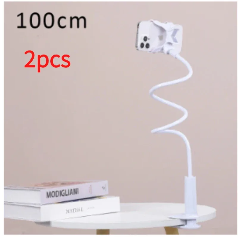 Lot de 2 supports universels à bras flexible pour smartphone (4 à 7 pouces) - Fixation bureau et chevet - Image 2