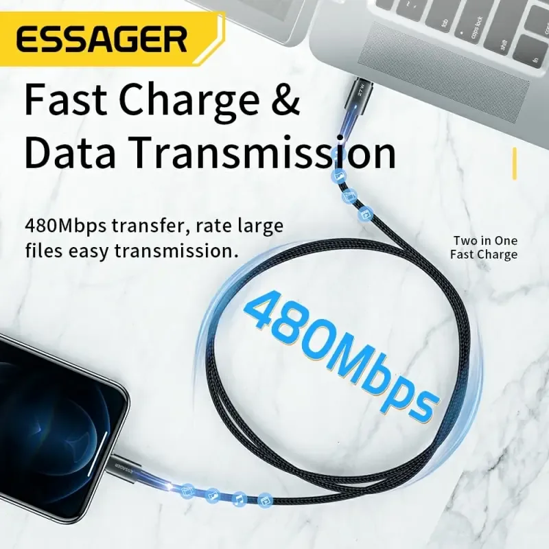 Essager - Câble de charge rapide USB-C vers Lightning 20W - Image 6