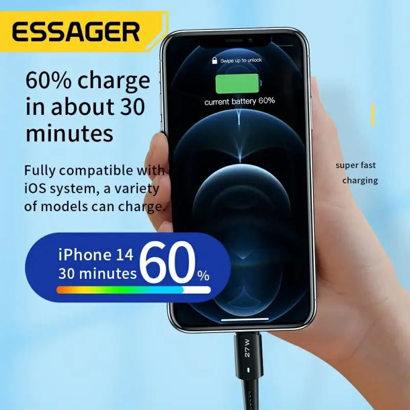 Essager - Câble de charge rapide USB-C vers Lightning 20W - Image 5