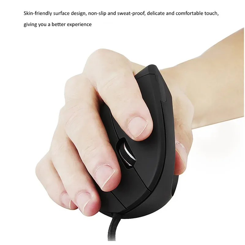 Souris ergonomique verticale filaire pour droitier, Optique USB, 1600 DPI - Image 5