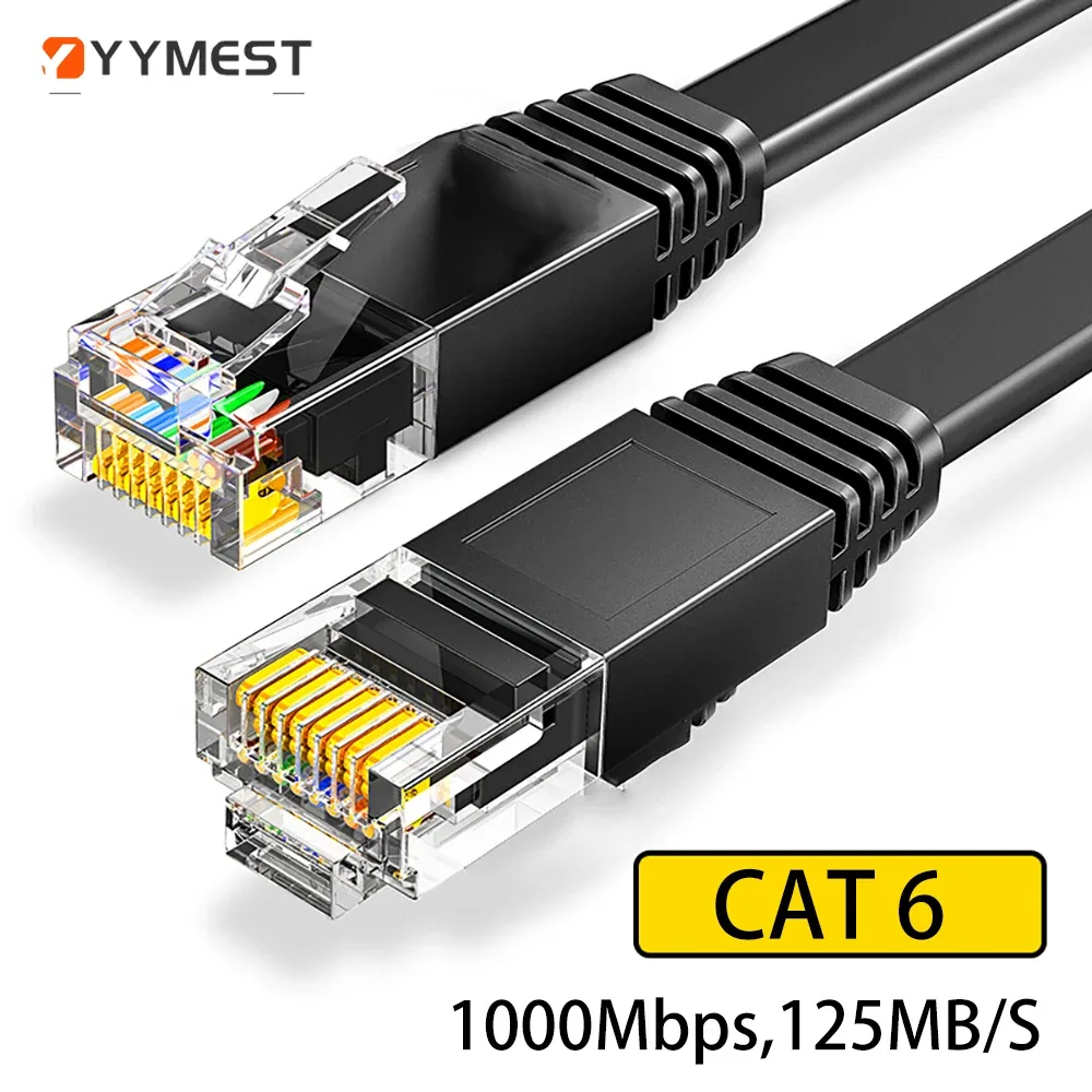 Câble Ethernet Cat6 Plat Haute Vitesse 1000 Mbps RJ45 Blindé - Image 1