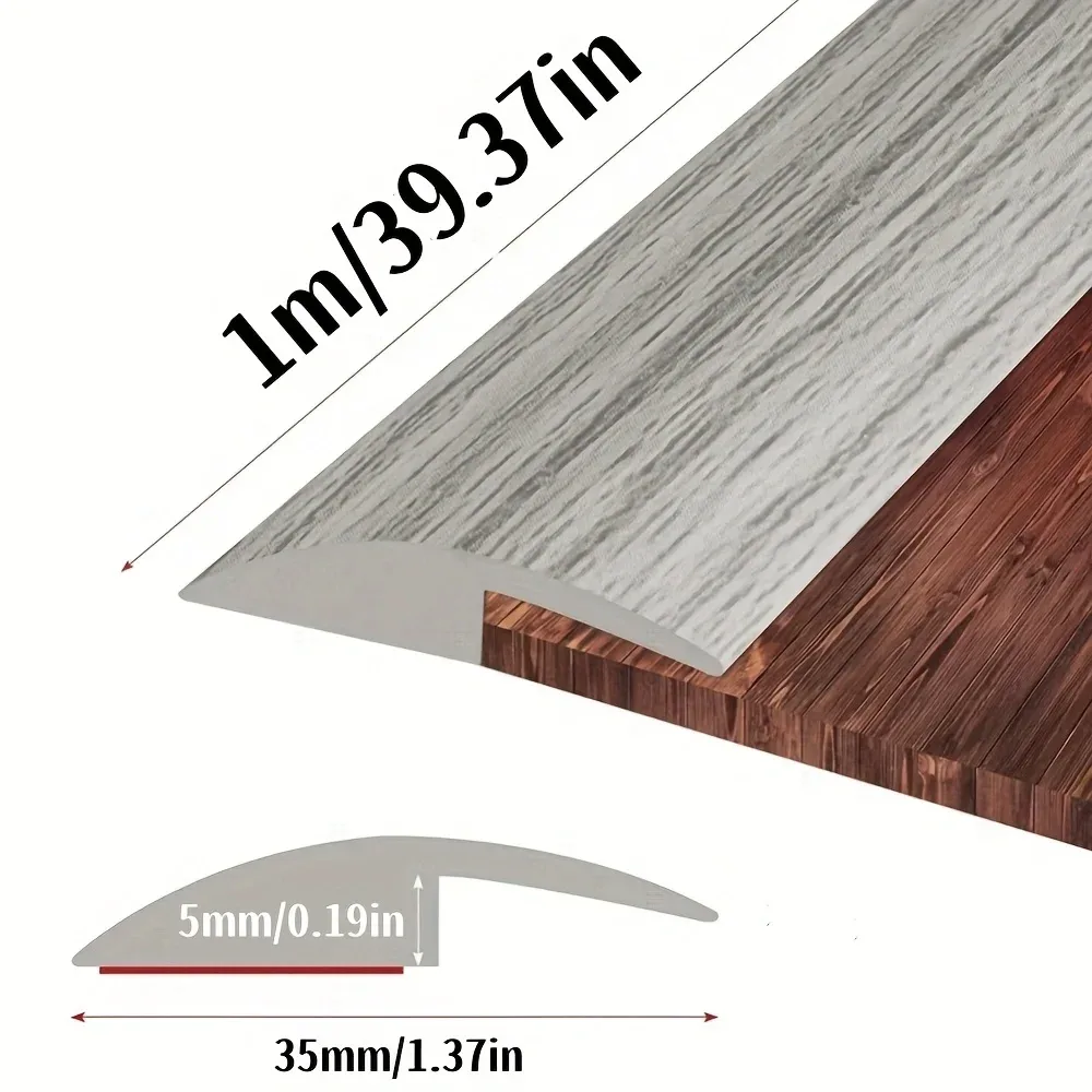 Bande de transition plate en PVC pour moquette et carrelage - 1m x 3,5 cm - Image 2
