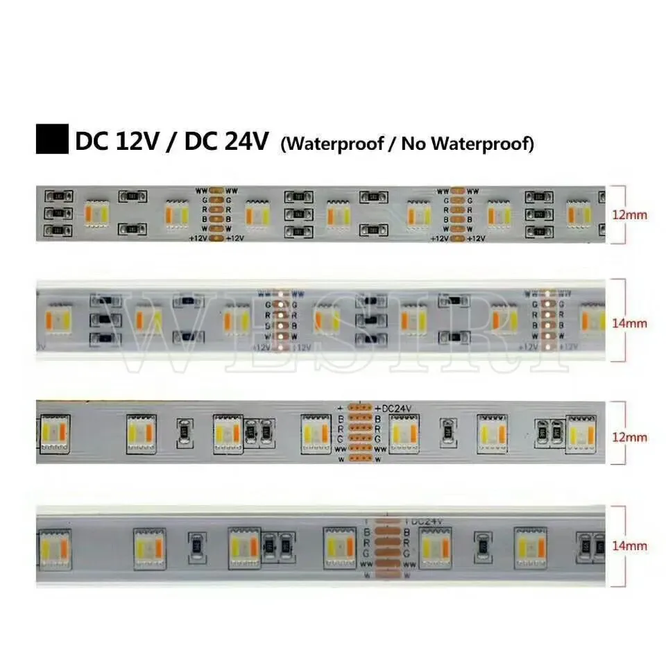 Ruban LED RGBCCT 5-en-1, 5m, 60/96 LED/m, 12V/24V - Image 4