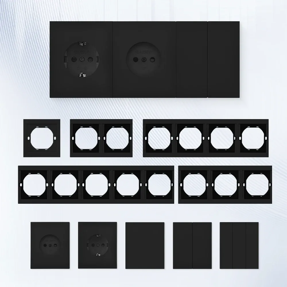 Interrupteur et prise de courant noir mat, finition soft-touch - Image 3