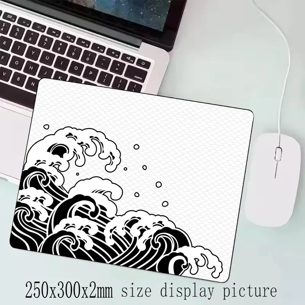 Tapis de souris gaming Xs série Wave - Design artistique et antidérapant, 40x45cm - Image 3