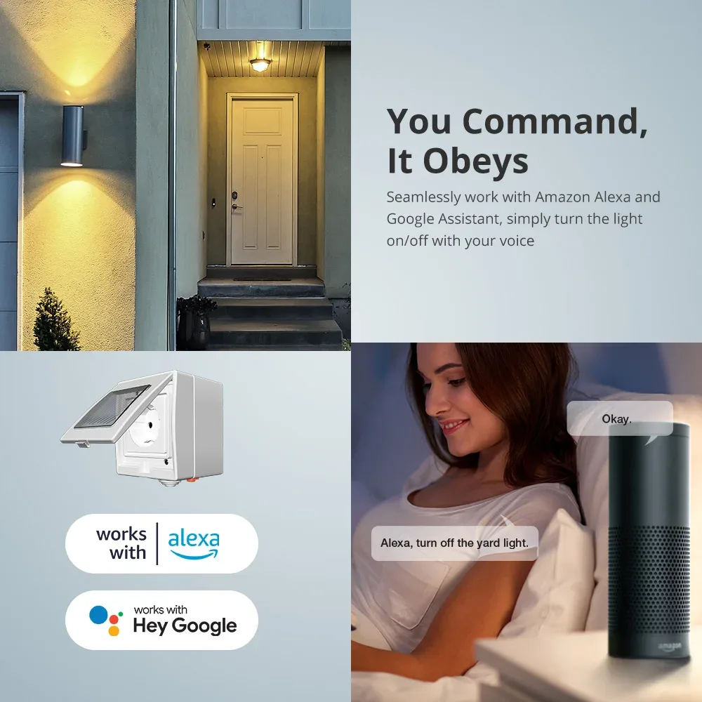 Prise connectée Wifi étanche IP55 avec minuterie, 16A, Standard UE (Tuya) - Image 5