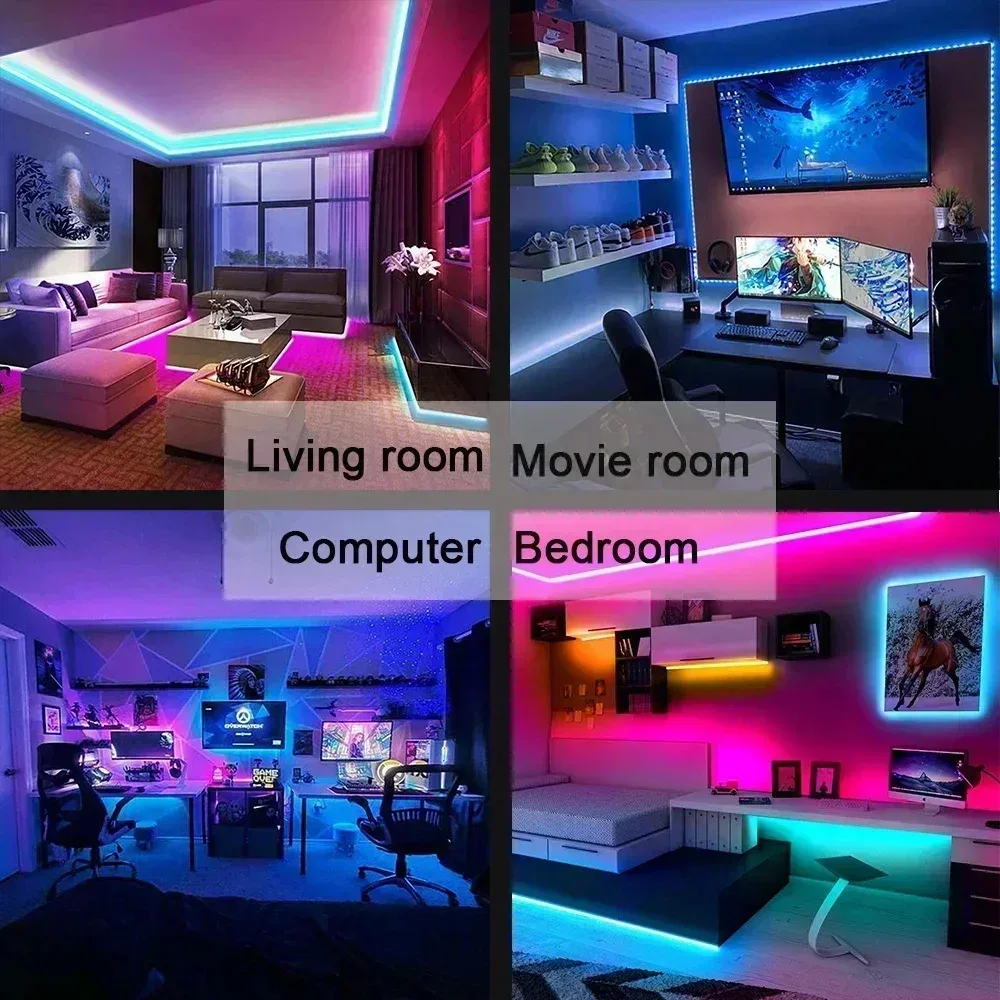 Ruban LED RGB Bluetooth 5050 - Rétroéclairage TV USB avec Contrôle App et Télécommande (1-30m) 3