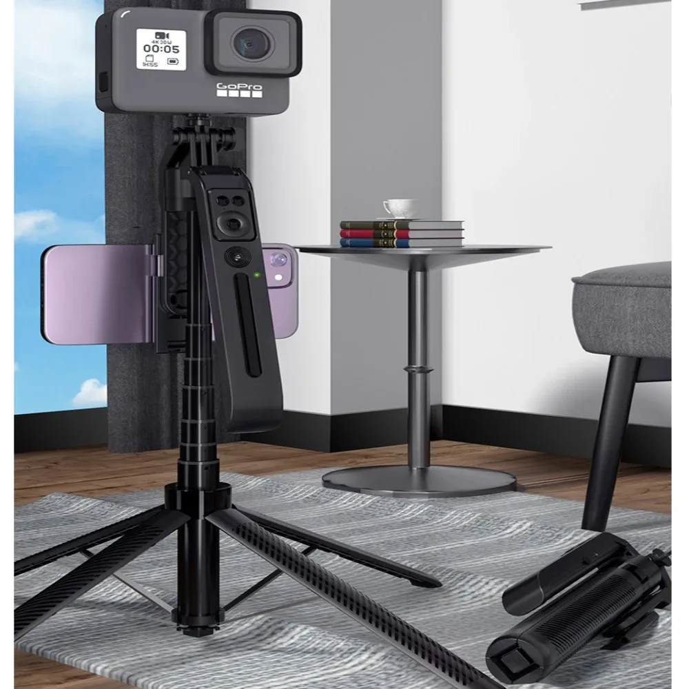Trépied Selfie Quadripode C12 1,8 m avec Suivi Intelligent IA 360° et Télécommande - Image 5