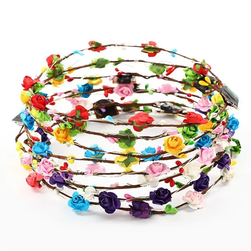 Lot de 15/30 couronnes de fleurs lumineuses à LED pour mariages et fêtes - Image 5