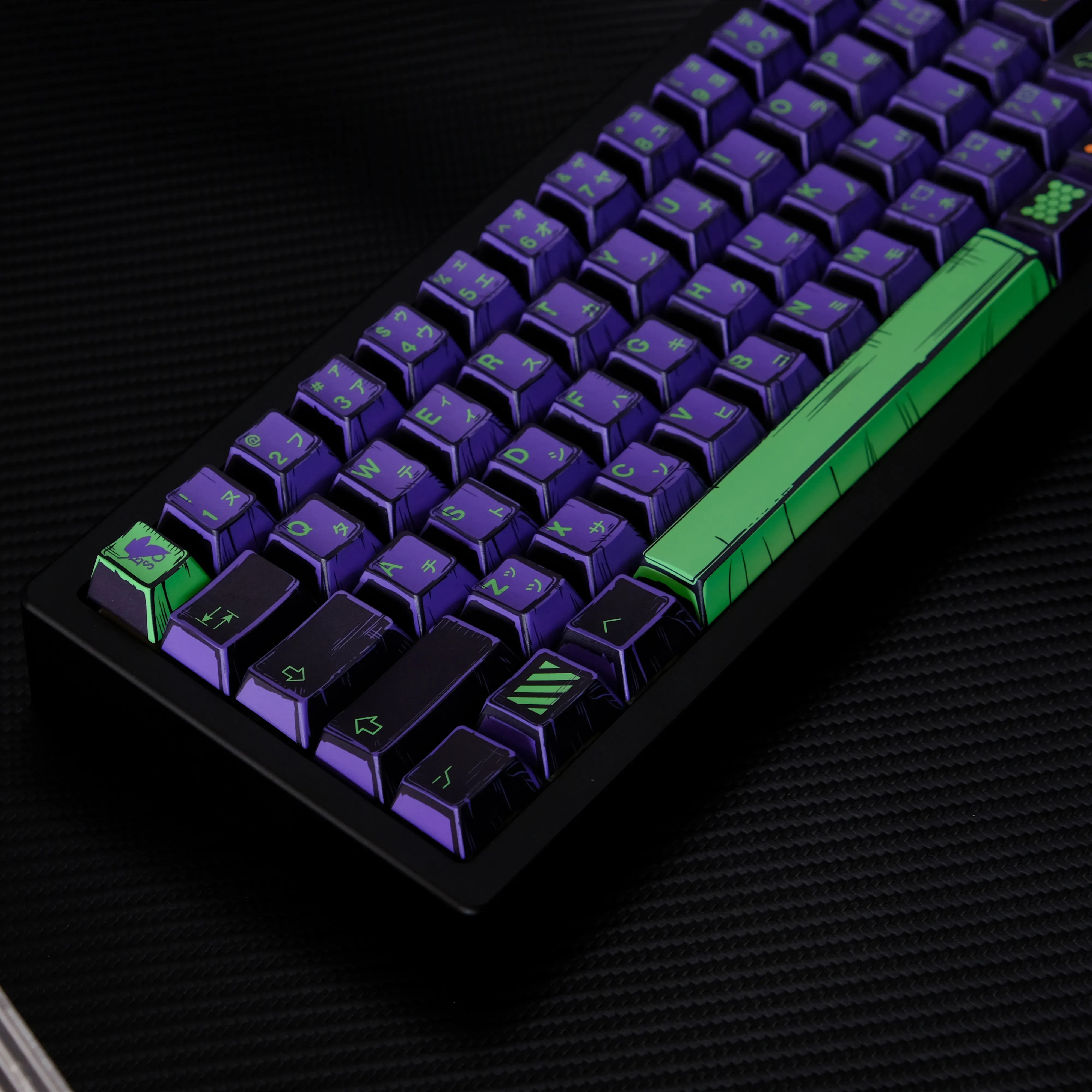 Set de keycaps PBT EVA-01 - Profil Cherry, Dye-Sub, 78/151 touches, Disposition ISO - Image 1