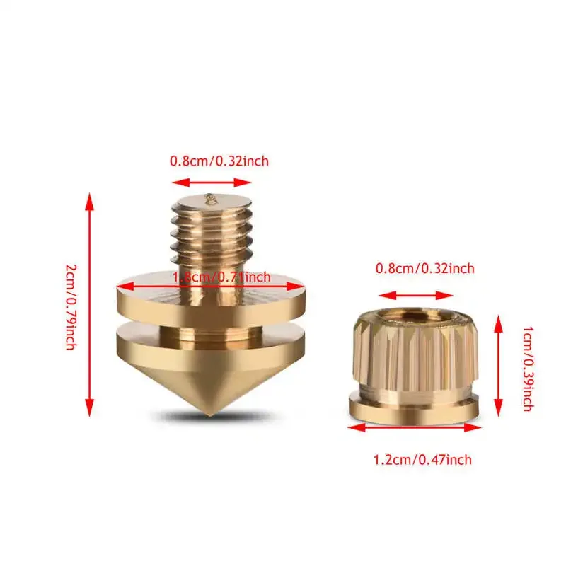 Lot de 8 Pointes de Découplage en Cuivre pour Enceintes HiFi - Image 3