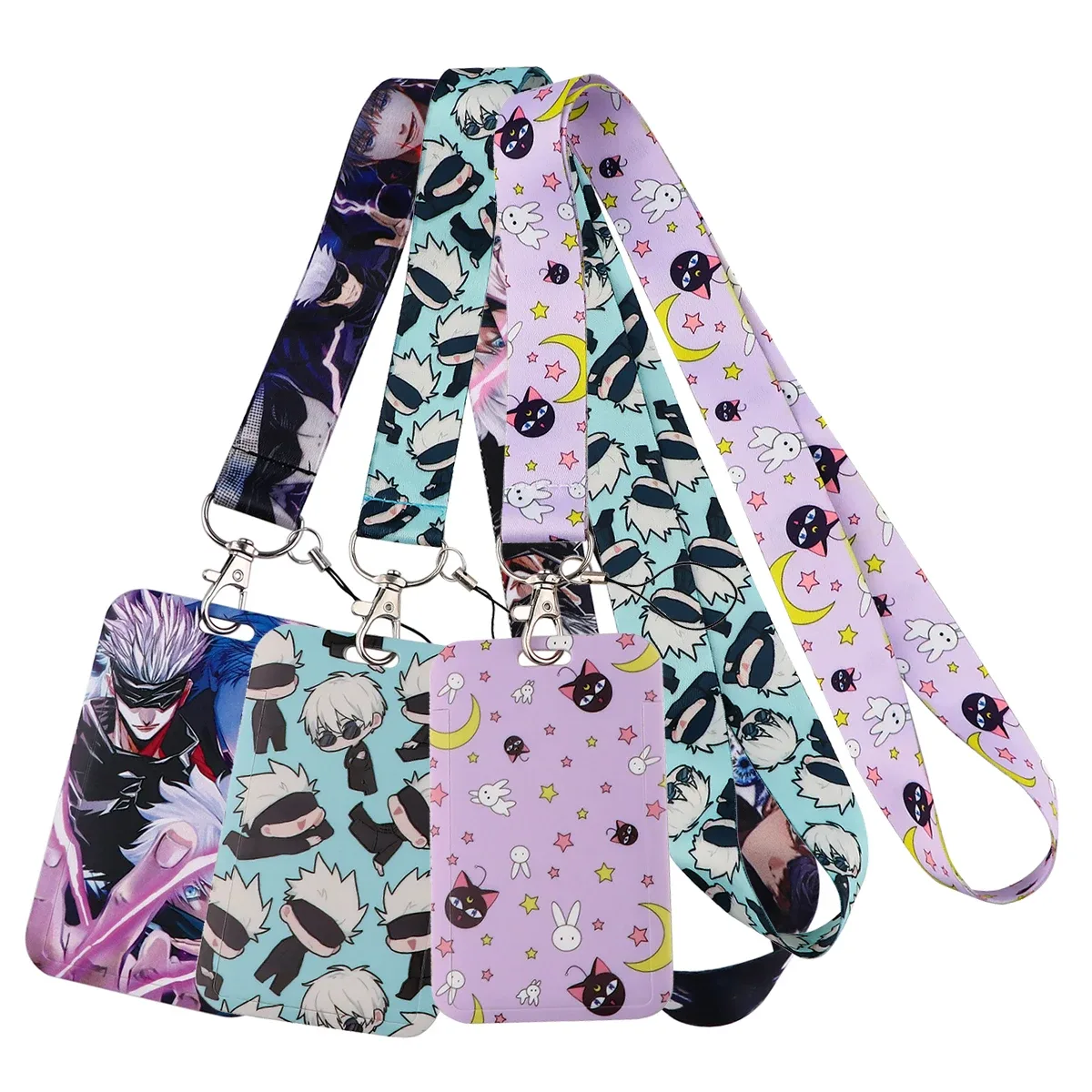 Porte-badge avec tour de cou et porte-clés style Kawaii - Image 1