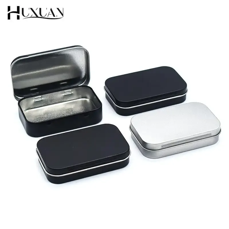 Lot de 18 boîtes de rangement rectangulaires en métal avec couvercle à charnière - Image 1