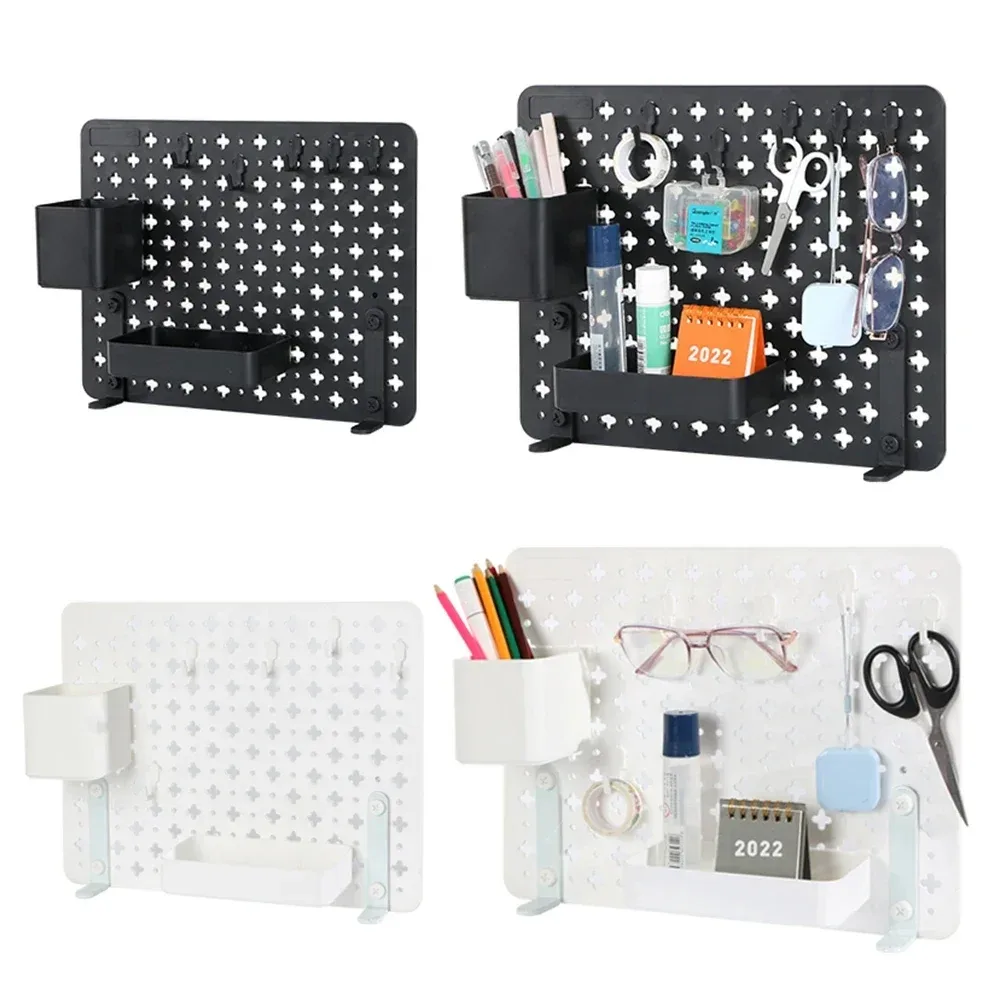 Panneau perforé mural et accessoires de rangement sans perçage - Image 2